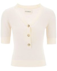 Closed - Knitted Top With Short Sleeves - Lyst