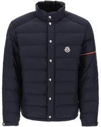 Moncler - Giacca down colombiana con inserti in tela - Lyst