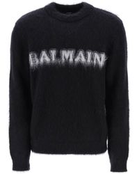 Balmain - Retro Pullover In Brushed Mohair - Lyst