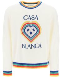 Casablancabrand - Heart Virgin Wool Sweater - Lyst