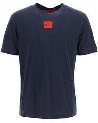 HUGO - T Shirt Logata Diragolino - Lyst