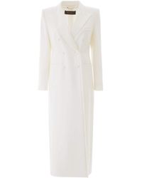 Max Mara Palo Fringed Coat - White