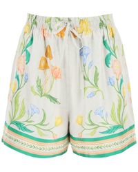 Casablancabrand - L'Arche Fleurie Silk Shorts - Lyst