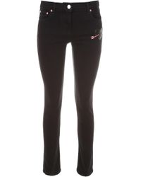 Valentino Jeans With Heart Patch - Black