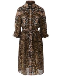 Burberry Animalier Costanza Dress - Brown