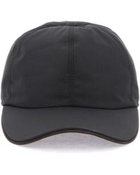 ZEGNA - Baseball Cap With Leather Trim - Lyst