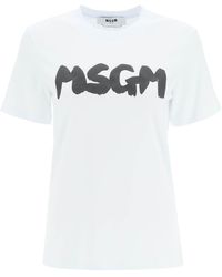 MSGM T-SHIRT STAMPA LOGO - Bianco