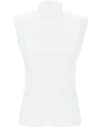 Sportmax - High-necked Sleeveless Top In Cann - Lyst