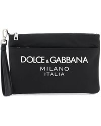 Dolce & Gabbana - Nylon Pouch With Rubberized Logo - Lyst
