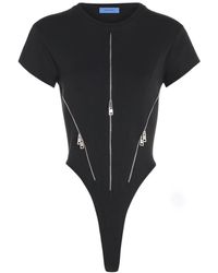 Mugler - Zip-Detail Bodysuit - Lyst