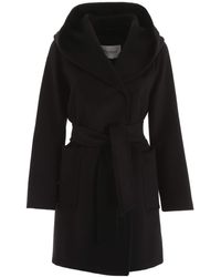 Max Mara Wrap Coat - Black