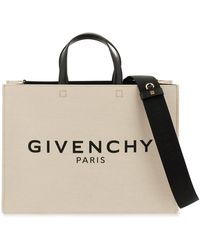 Givenchy - Logo-print Medium Cotton-linen Blend Tote Bag - Lyst