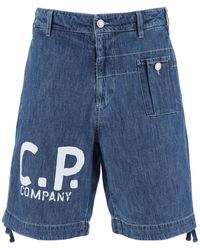 C.P. Company - Denim Utility Bermuda Shorts For - Lyst