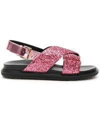 Marni SANDALI FUSSBETT GLITTER - Rosa