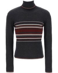 Dolce & Gabbana - Striped Wool Turtleneck Sweater - Lyst