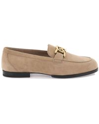 Tod's - Suede Leather Kate Loafers In - Lyst