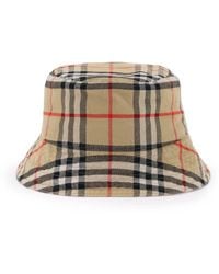 Burberry - Check Cotton Bucket Hat - Lyst