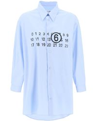 MM6 by Maison Martin Margiela - Shirt Dress With Numeric Logo - Lyst