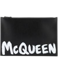Alexander McQueen - 'mcqueen Graffiti' Leather Flat Pouch - Lyst