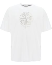 Stone Island - T-Shirt With Reflective Print - Lyst
