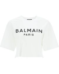 Balmain - Logo Print Boxy T-Shirt - Lyst