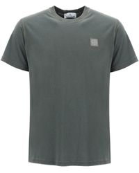 Stone Island - Crew-neck T-shirt With Logo Patch - Lyst