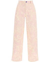 Burberry - "Rose Print Canvas Workwear Pants" - Lyst