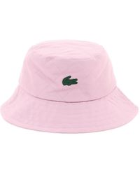 Lacoste Quilted Techno Canvas Bucket Hat - Pink