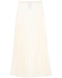 Valentino Garavani - Silk Jacquard Toile Iconographe Pleated Skirt - Lyst