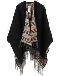 Burberry - Reversible Wool Cape/Pon - Lyst