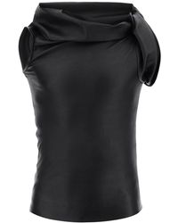 Rick Owens - Asymmetric Leather Top With Unique - Lyst
