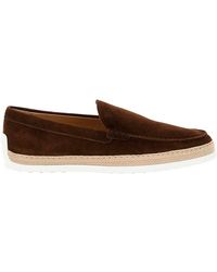 Tod's - Suede Slip-on With Rafia Insert - Lyst