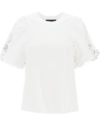 Simone Rocha - Embroidered Puff Sleeve A Line T Shirt - Lyst