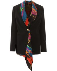 Versace Blazer With Detachable Silk Vest - Black