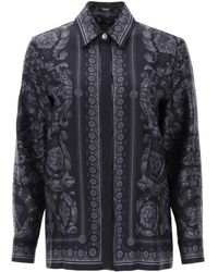 Versace - Barocco Shirt In Crepe De Chine - Lyst