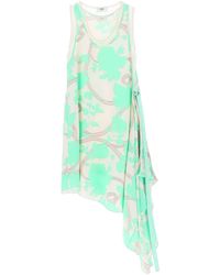 Fendi - Asymmetrical Silk Satin Dress With ' Roses' Motif - Lyst