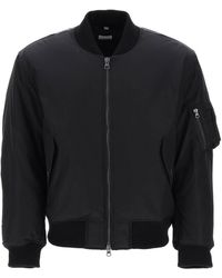 Burberry - 'graves' Padded Bomber Jacket With Back Emblem Embroidery - Lyst
