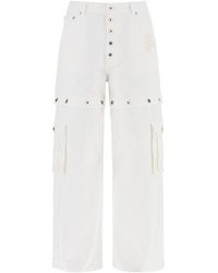 Off-White c/o Virgil Abloh - Off bianco "jeans larghi convertibili logo degli anni '90 - Lyst