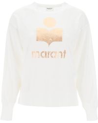 Isabel Marant - Klowia T-Shirt With Metallic Logo Print - Lyst