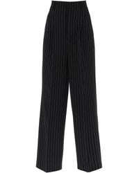 Ami Paris - Wide-Legged Pinstripe Trousers With - Lyst