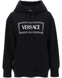 Versace - Hoodie With Logo Embroidery - Lyst