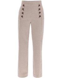 See By Chloé Sailor Houndstooth Check Trousers - Multicolour