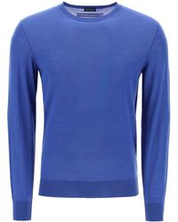 Zegna - Crew Neck Sweater In Pure Wool - Lyst