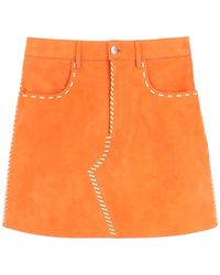 Marni - Suede Mini Skirt - Lyst