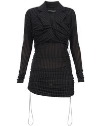 Y. Project Draped Blazer Dress - Black
