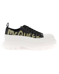 Alexander McQueen - Tread Slick Sneakers With Graffiti Logo - Lyst