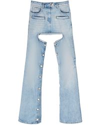 Courreges - 'chaps' Jeans With Cut Out - Lyst