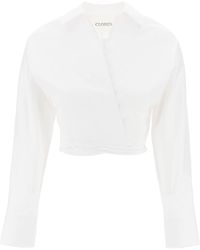 Closed - Crossed Cropped Shirt With - Lyst