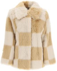 Sabi faux fur jacket di Stand Studio in Blu Donna Abbigliamento da Giacche da Giacche in pelliccia e ecopelliccia 