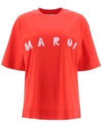 Marni T-SHIRT STAMPA LOGO - Rosso